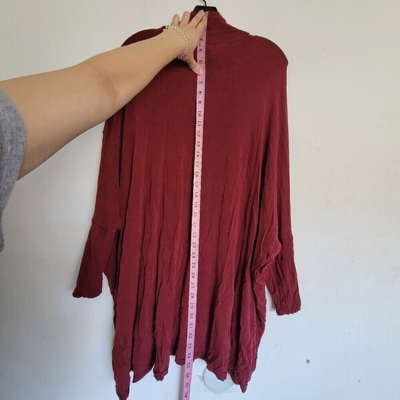 Free People We The Free Wool Batwing Turtleneck Top Maroon Burgundy Size Small - Picture 10 of 15